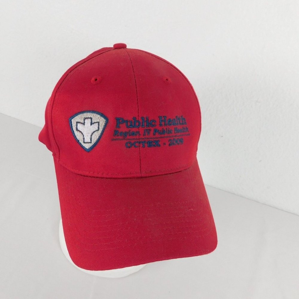 Public Health Mens Red Baseball Cap Embroidered Twill Cotton Port & Company Hat